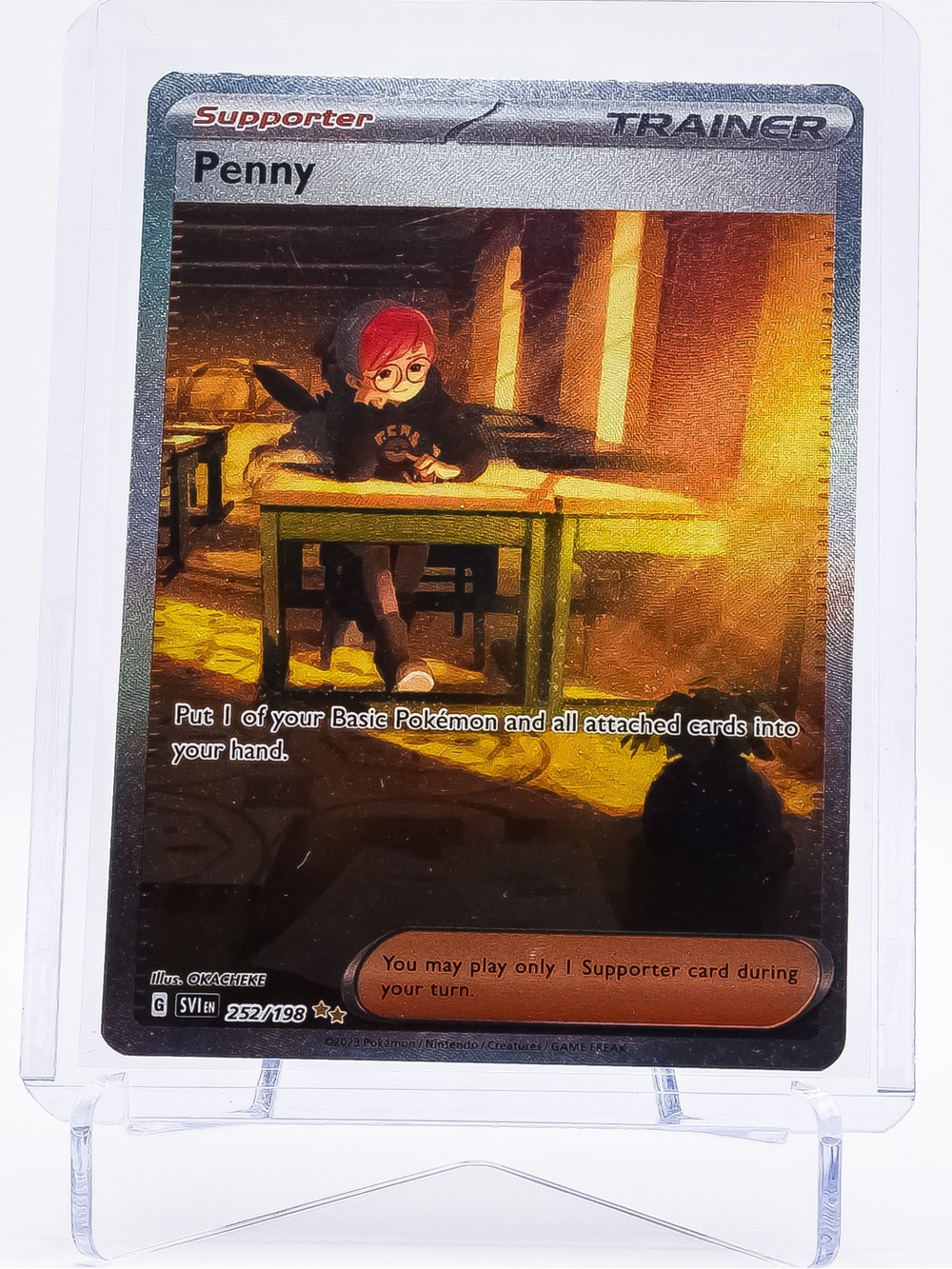 Pokemon Card Penny 252/198 Special Illustration Rare Holo S&V Base Set NM